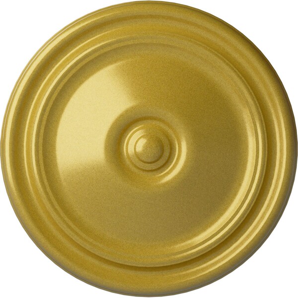 Ekena Millwork Reece Ceiling Medallion (Fits Canopies up to 2 3/8"), Hand-Painted Rich Gold, 12"OD x 1 3/4"P CM12RERGS - main